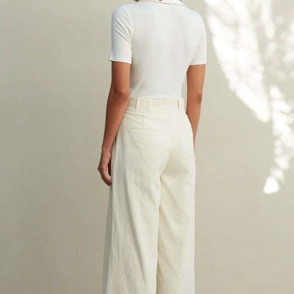 (Ships Free, NWT!) Marla Cream Wide Leg Pant with Organic Cotton by Sancia - Picture 4 of 5